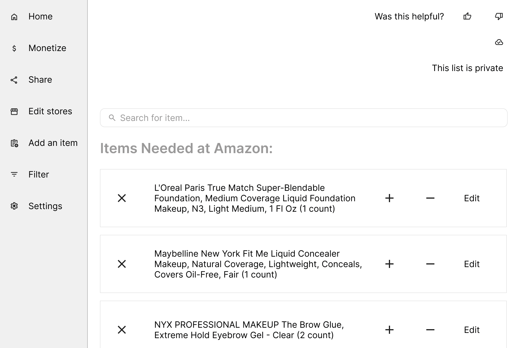 Example image of public list