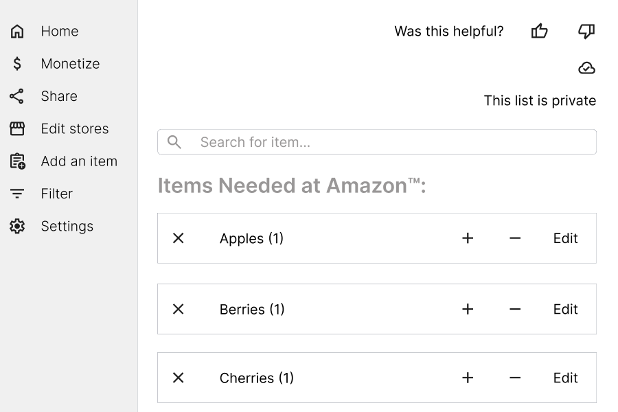 Private list example